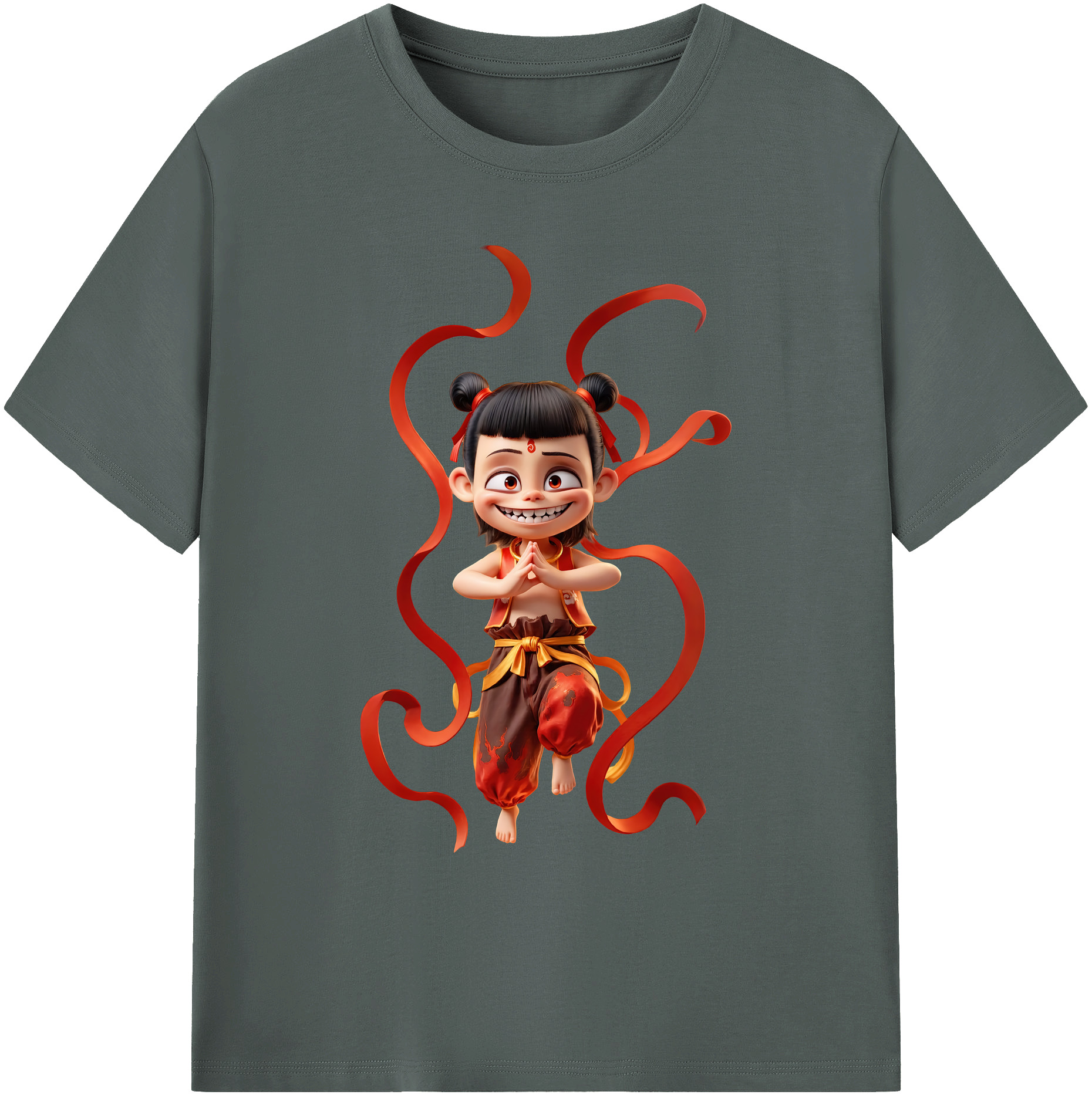（画像用） Ne Zha 2 ナタ 魔童の大暴れ 綿100％ メンズ半袖Tシャツ｜肌触りやわらか＆通気性